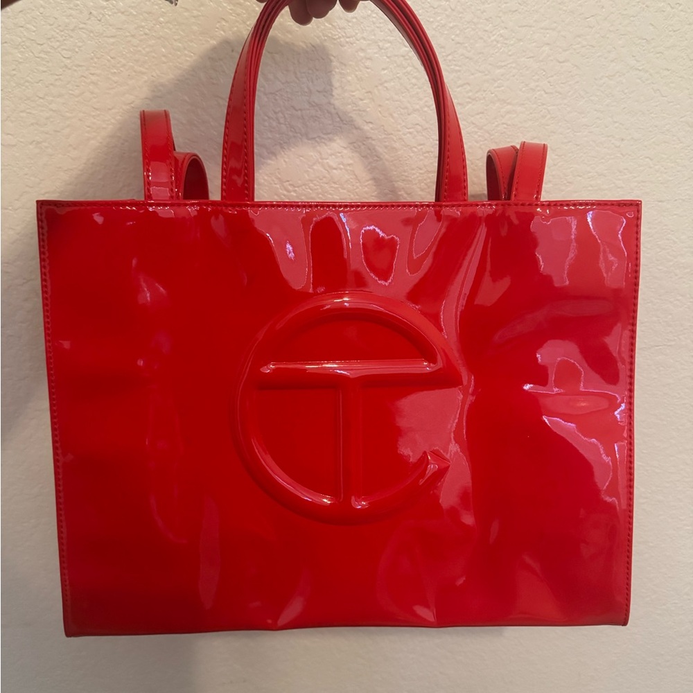 Telfar Glossy Red Patent Bag (Medium)